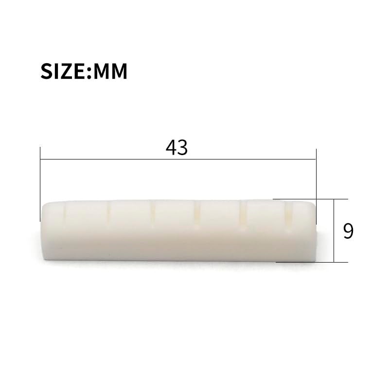 SAPHUE 6 String Acoustic Guitar Bone Bridge Saddle and Nut Made of Real Bone Pack of 2 Sets 4pcs(2 set Acousitc Bone Saddle and Nut) - Image 3